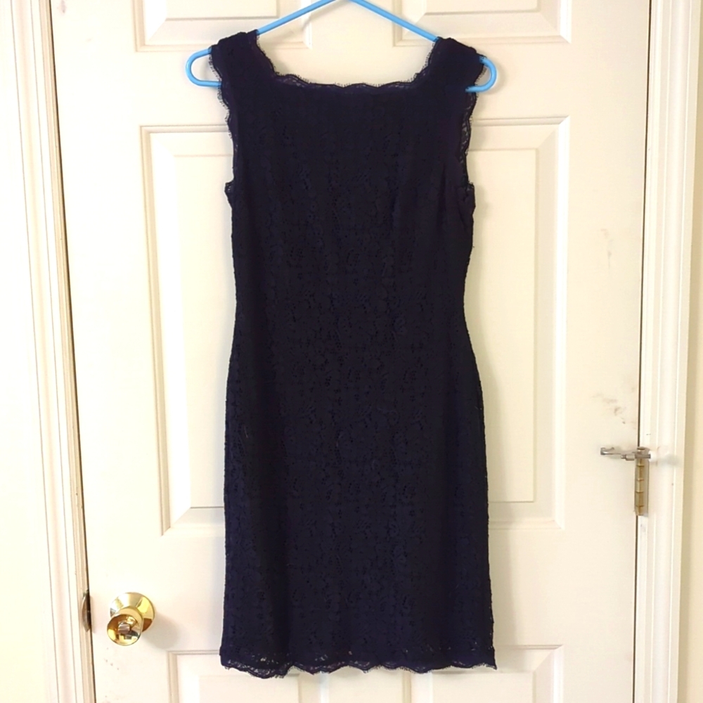 Navy Blue Lace Cocktail Dress